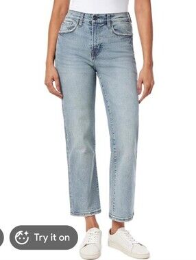 Oat New York Light Blue High-Rise Straight Jeans